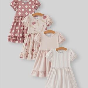 Baseball striped milk silk 4 piece dress set